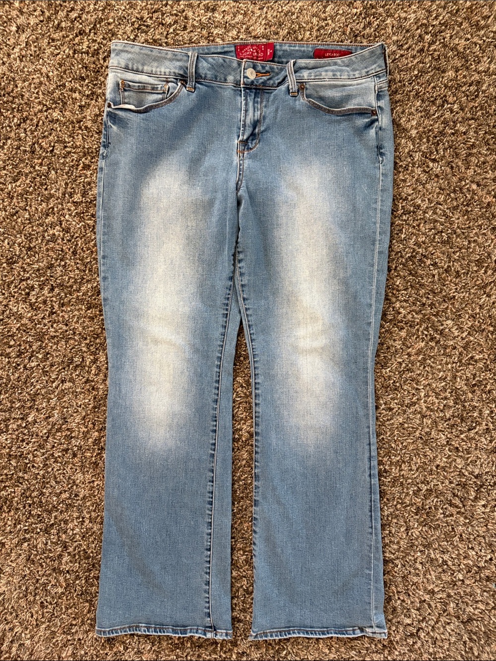 Lucky Brand Leyla Boot Cut Medium Wash Mid Rise Jeans, Size 14/32, Cotton Denim